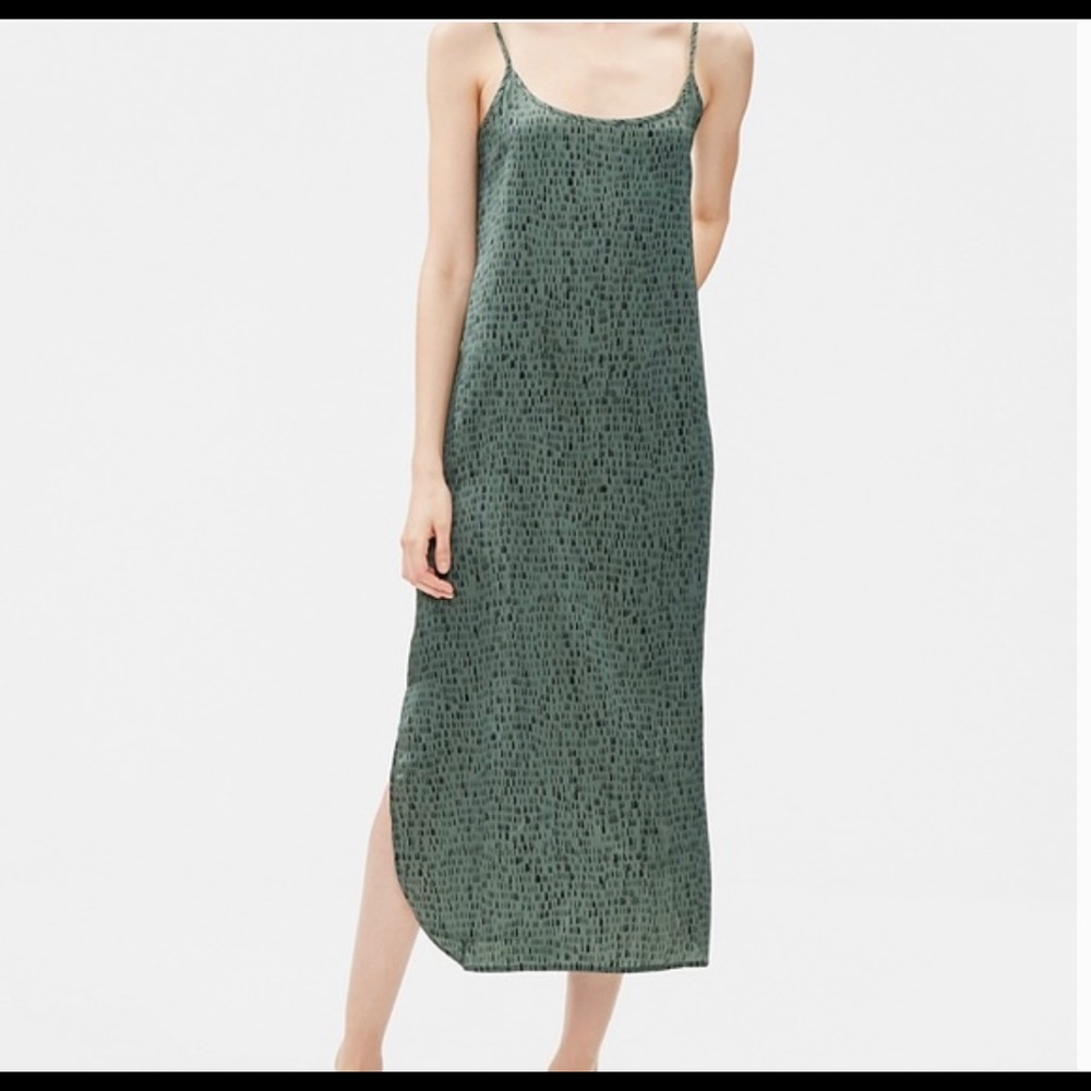 Eileen Fisher Green Slip Dress size L
